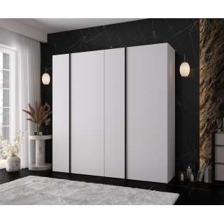 Garderobeskap KRIS 200x202 cm - hvit matt - 4 dører