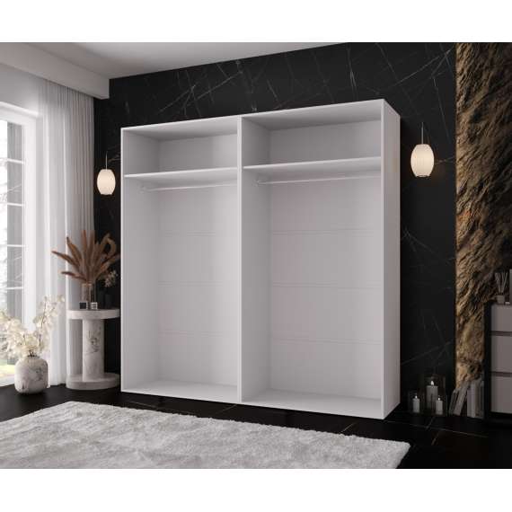 Garderobeskap KRIS 200x202 cm - hvit matt - 4 dører