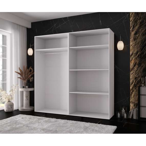 Garderobeskap KRIS 200x202 cm - hvit matt - 4 dører