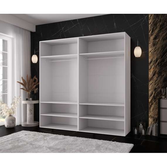 Garderobeskap KRIS 200x202 cm - hvit matt - 4 dører