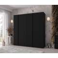 Garderobeskap KRIS 200x202 cm - svart matt - 4 dører