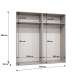 Garderobeskap KRIS 200x202 cm - svart matt - 4 dører