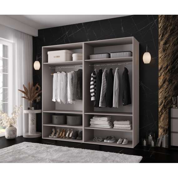 Garderobeskap KRIS 200x202 cm - cashmere - 4 dører