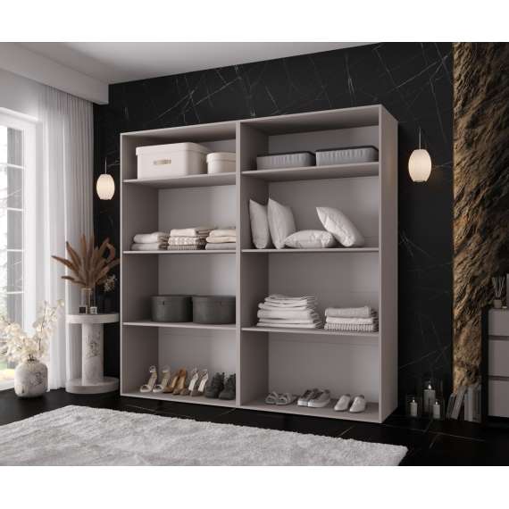 Garderobeskap KRIS 200x202 cm - cashmere - 4 dører