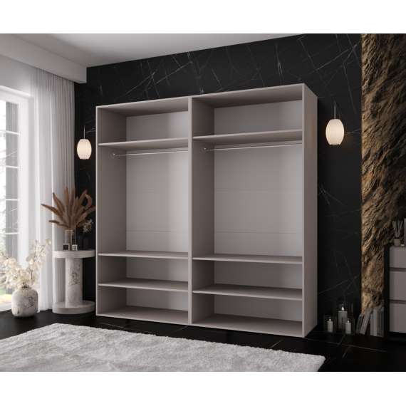 Garderobeskap KRIS 200x202 cm - cashmere - 4 dører