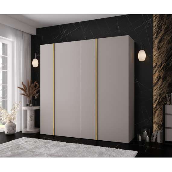 Garderobeskap KRIS 200x202 cm - cashmere - 4 dører