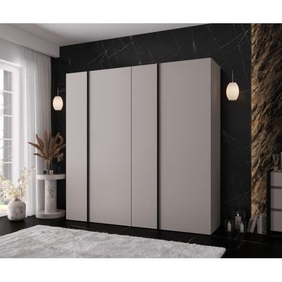 Garderobeskap KRIS 200x202 cm - cashmere - 4 dører