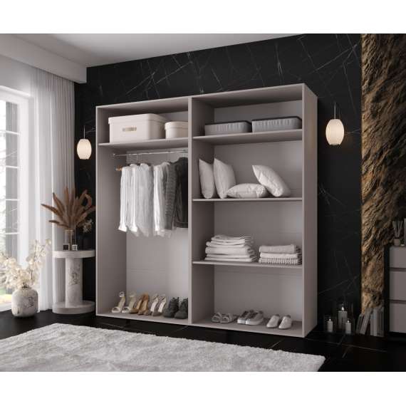 Garderobeskap KRIS 200x202 cm - cashmere - 4 dører
