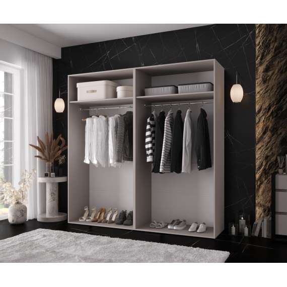 Garderobeskap KRIS 200x202 cm - cashmere - 4 dører