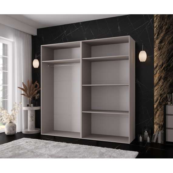Garderobeskap KRIS 200x202 cm - cashmere - 4 dører