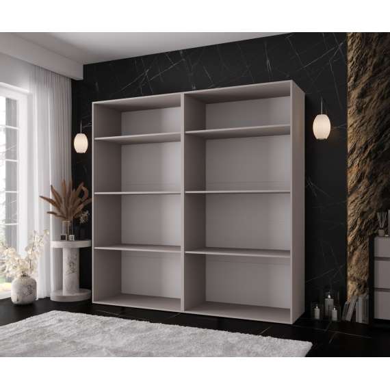 Garderobeskap KRIS 200x202 cm - cashmere - 4 dører