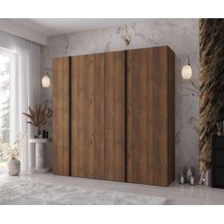 Garderobeskap KRIS 200x202 cm - valnøtt warmia - 4 dører