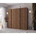 Garderobeskap KRIS 200x202 cm - valnøtt warmia - 4 dører