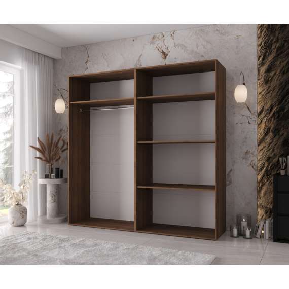Garderobeskap KRIS 200x202 cm - valnøtt warmia - 4 dører