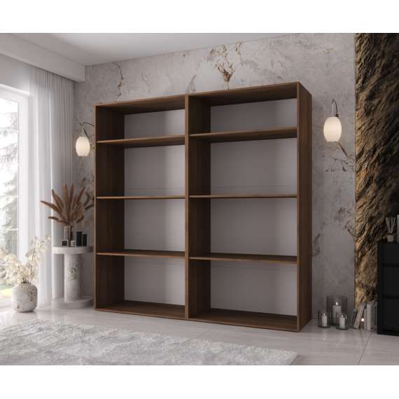 Garderobeskap KRIS 200x202 cm - valnøtt warmia - 4 dører