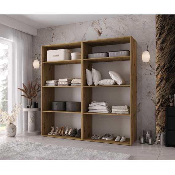 Garderobeskap KRIS 200x202 cm - eik artisan - 4 dører