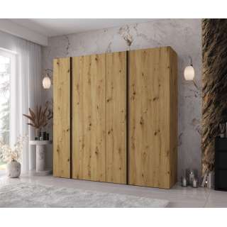 Garderobeskap KRIS 200x202 cm - eik artisan - 4 dører