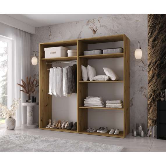 Garderobeskap KRIS 200x202 cm - eik artisan - 4 dører