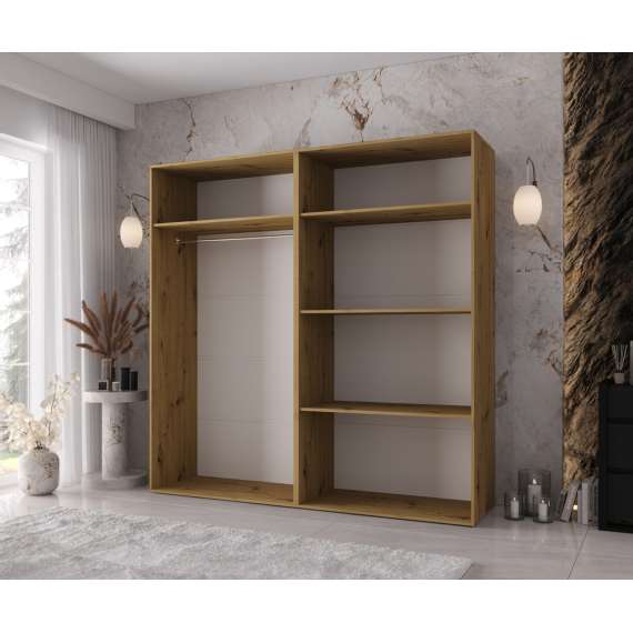 Garderobeskap KRIS 200x202 cm - eik artisan - 4 dører