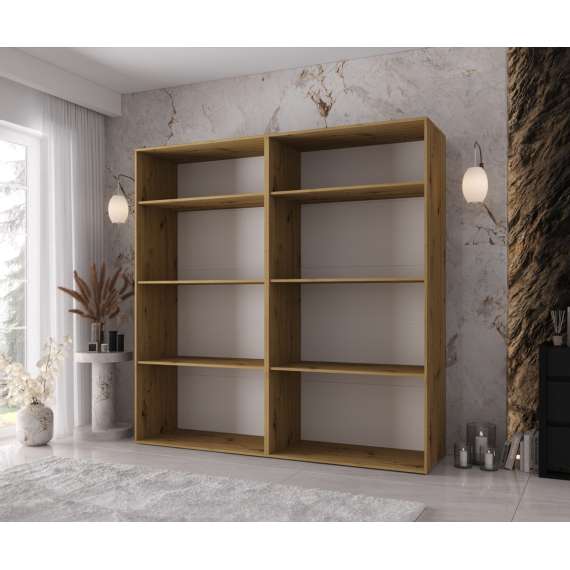 Garderobeskap KRIS 200x202 cm - eik artisan - 4 dører