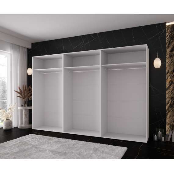 Garderobeskap KRIS 300x202 cm - hvit matt - 6 dører