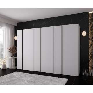Garderobeskap KRIS 300x202 cm - hvit matt - 6 dører