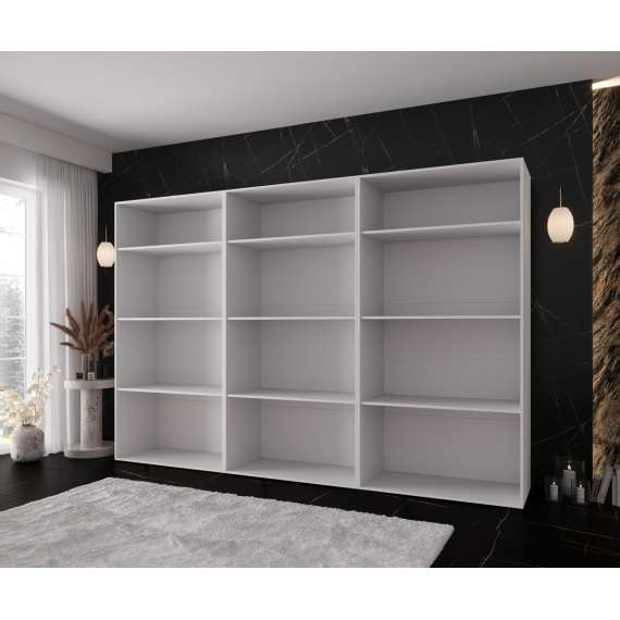 Garderobeskap KRIS 300x202 cm - hvit matt - 6 dører