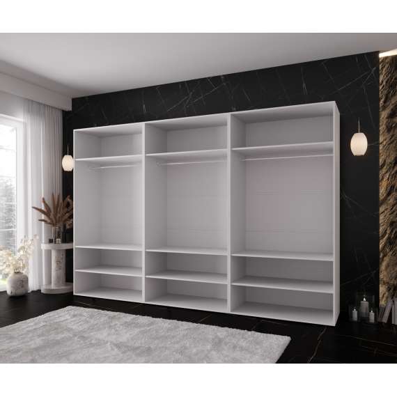 Garderobeskap KRIS 300x202 cm - hvit matt - 6 dører