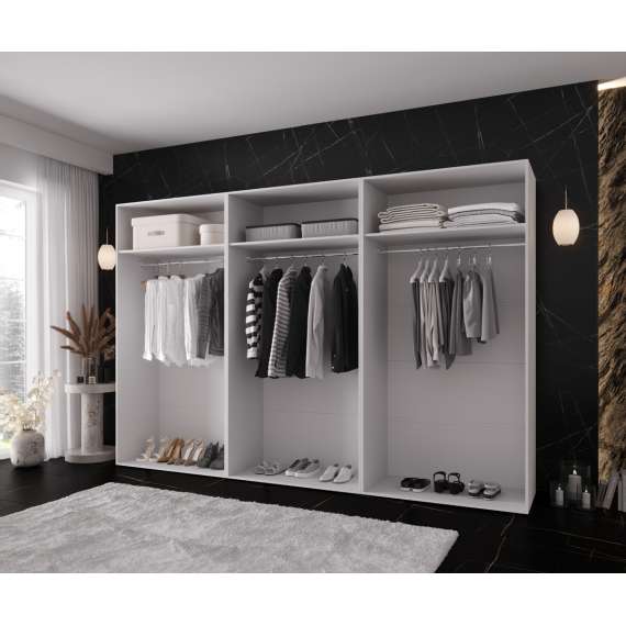 Garderobeskap KRIS 300x202 cm - hvit matt - 6 dører