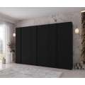 Garderobeskap KRIS 300x202 cm - svart matt - 6 dører