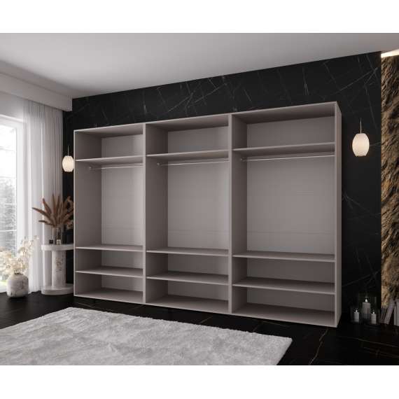 Garderobeskap KRIS 300x202 cm - cashmere - 6 dører