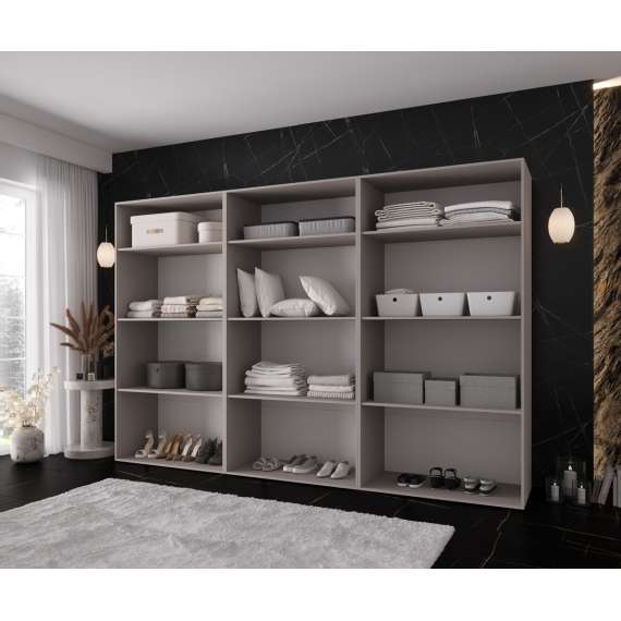 Garderobeskap KRIS 300x202 cm - cashmere - 6 dører
