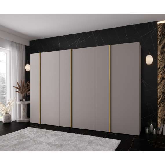 Garderobeskap KRIS 300x202 cm - cashmere - 6 dører