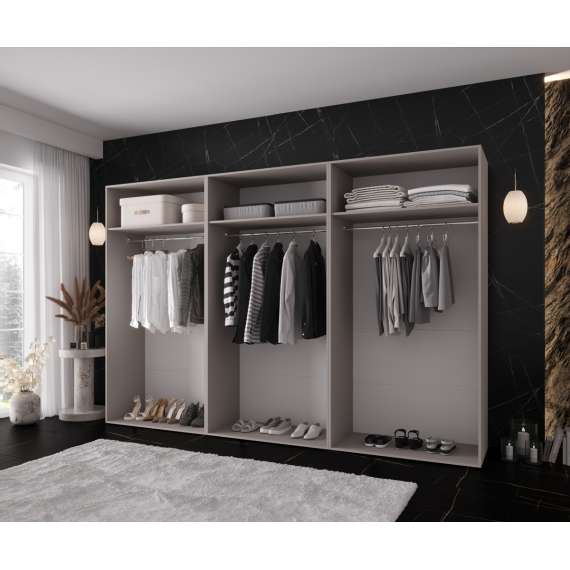 Garderobeskap KRIS 300x202 cm - cashmere - 6 dører