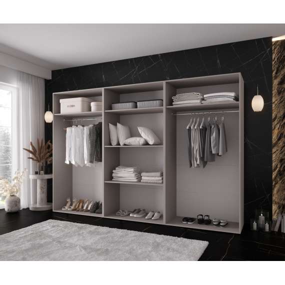 Garderobeskap KRIS 300x202 cm - cashmere - 6 dører