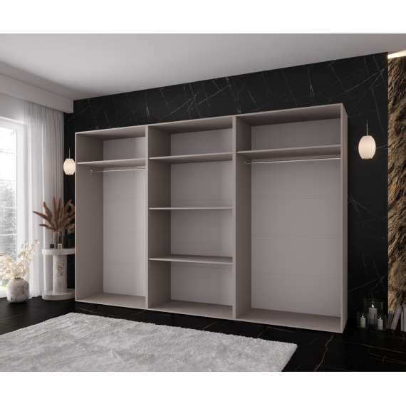 Garderobeskap KRIS 300x202 cm - cashmere - 6 dører