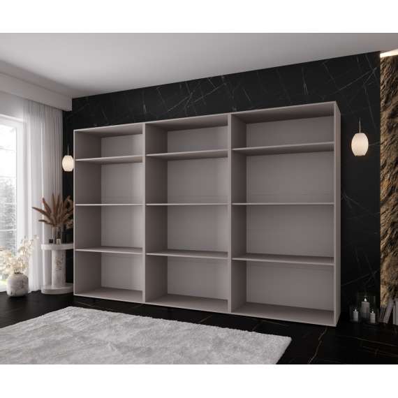 Garderobeskap KRIS 300x202 cm - cashmere - 6 dører
