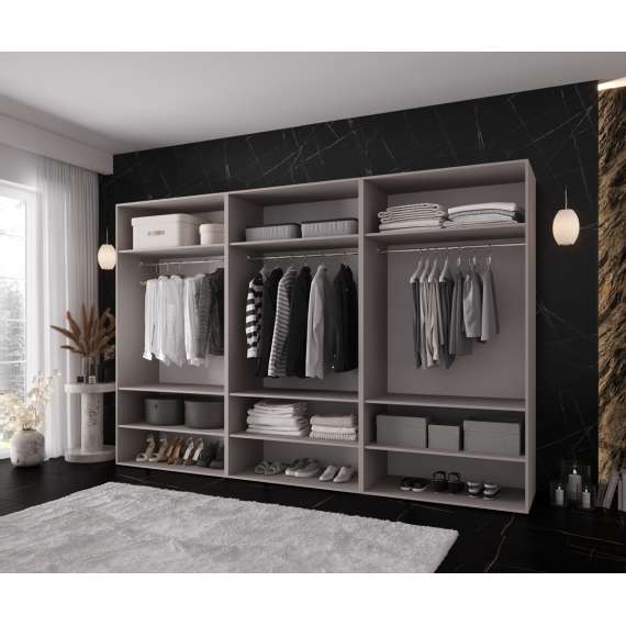 Garderobeskap KRIS 300x202 cm - cashmere - 6 dører
