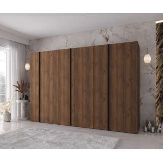 Garderobeskap KRIS 300x202 cm - valnøtt warmia - 6 dører