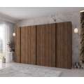 Garderobeskap KRIS 300x202 cm - valnøtt warmia - 6 dører