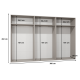 Garderobeskap KRIS 300x202 cm - valnøtt warmia - 6 dører