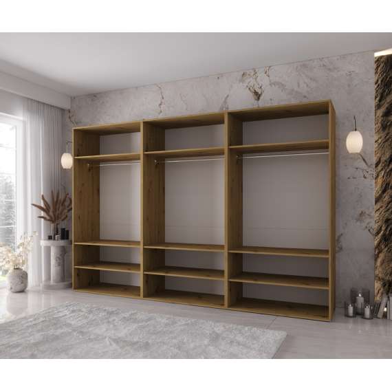 Garderobeskap KRIS 300x202 cm - eik artisan - 6 dører