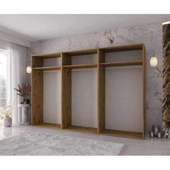 Garderobeskap KRIS 300x202 cm - eik artisan - 6 dører