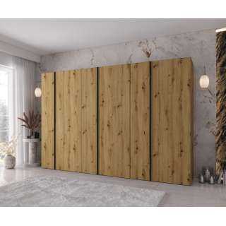 Garderobeskap KRIS 300x202 cm - eik artisan - 6 dører