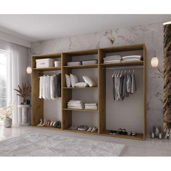 Garderobeskap KRIS 300x202 cm - eik artisan - 6 dører