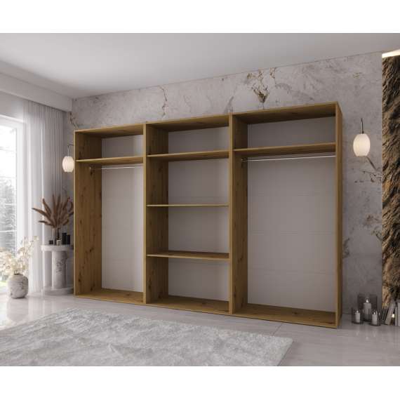 Garderobeskap KRIS 300x202 cm - eik artisan - 6 dører