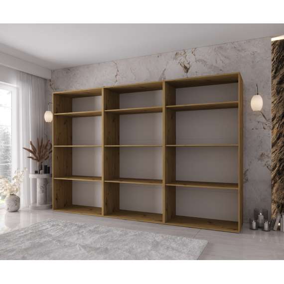 Garderobeskap KRIS 300x202 cm - eik artisan - 6 dører