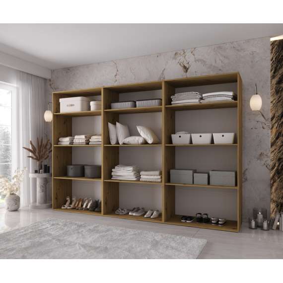 Garderobeskap KRIS 300x202 cm - eik artisan - 6 dører