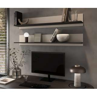Hylle SOHO 125x20 cm - cashmere - svart matt