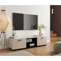 Tv-benk SOHO 140x37 cm - cashmere - svart matt - 2 dører
